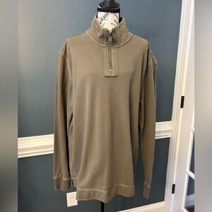 Men's Olive Green Half-Zip Pullover Sweater